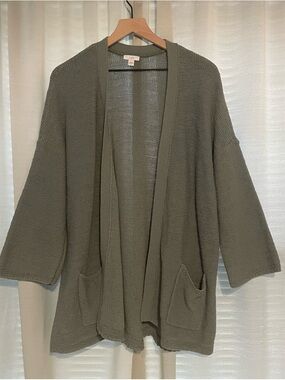 J. Jill Knit Kimono Fit Sweater Sage Green Size XL